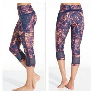 CALIA Sand Mandala Mash Leggings S Maroon Navy tan Cream